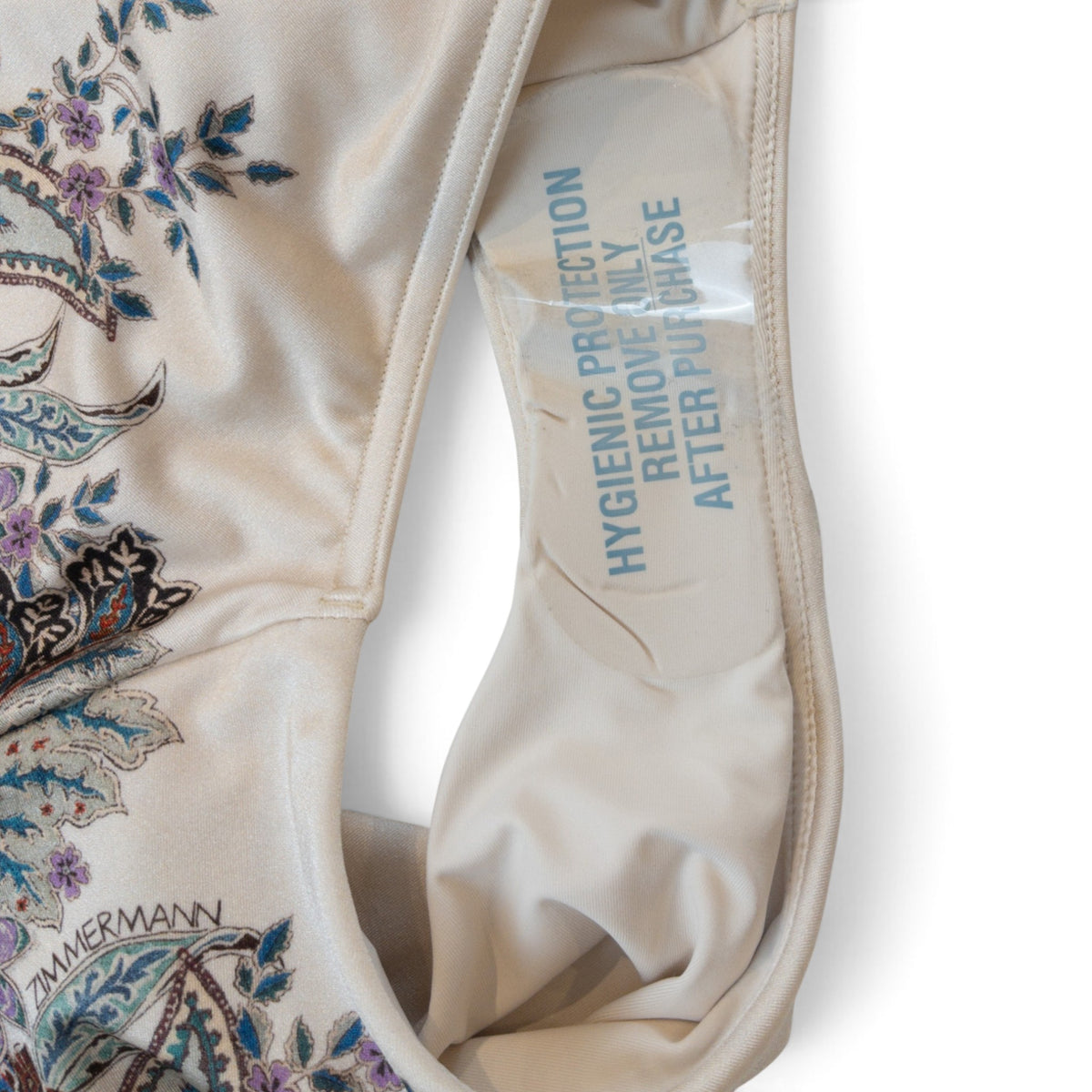 Zimmermann Rhiannon Wide Shoulder Bikini Set Cream Multi Paisley Size 0