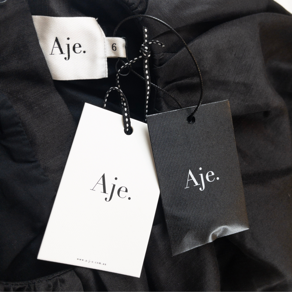 Aje Mimosa Cut-Out Midi Dress Black Size AU6
