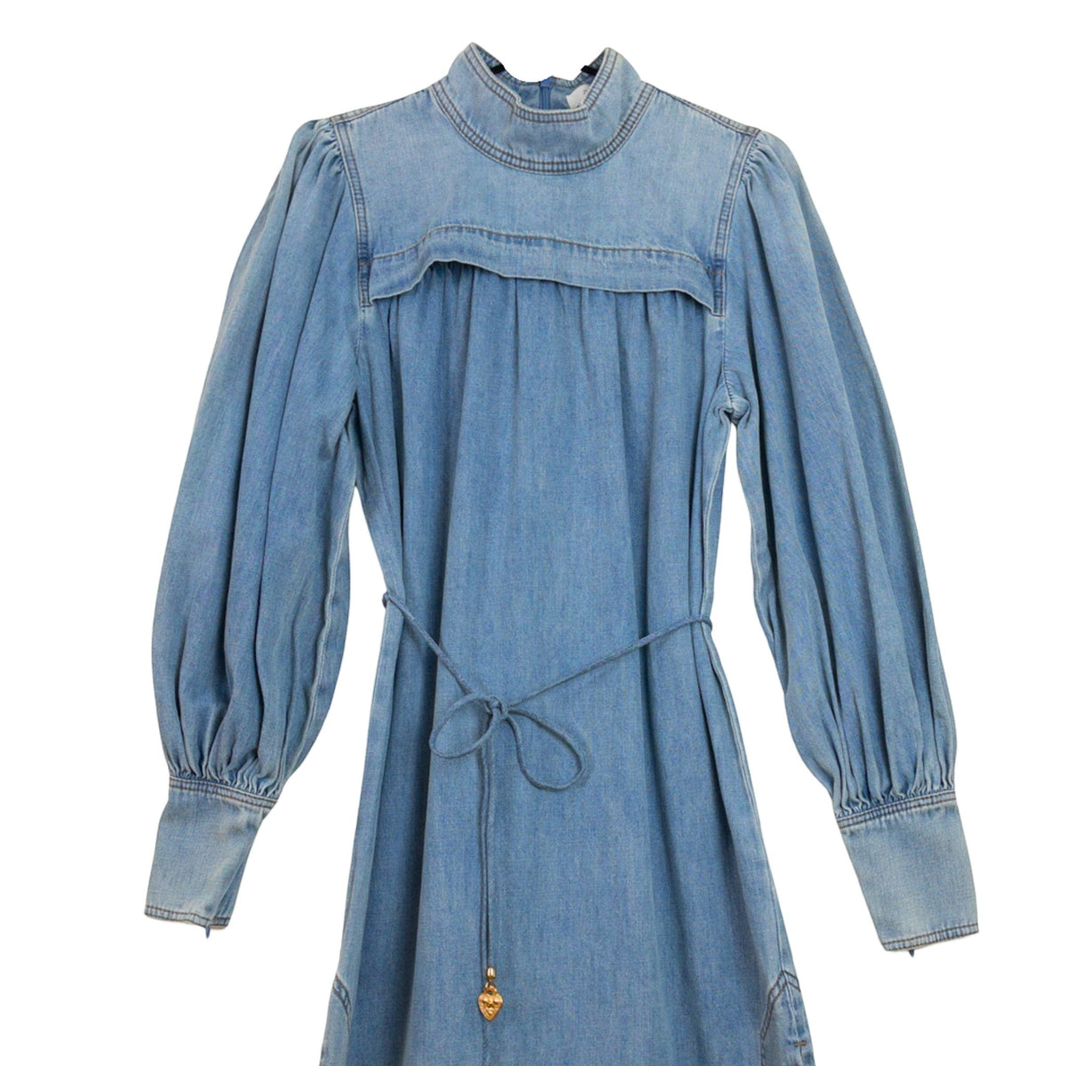 Zimmermann Crush Denim Midi Dress Blue Moon Size 1