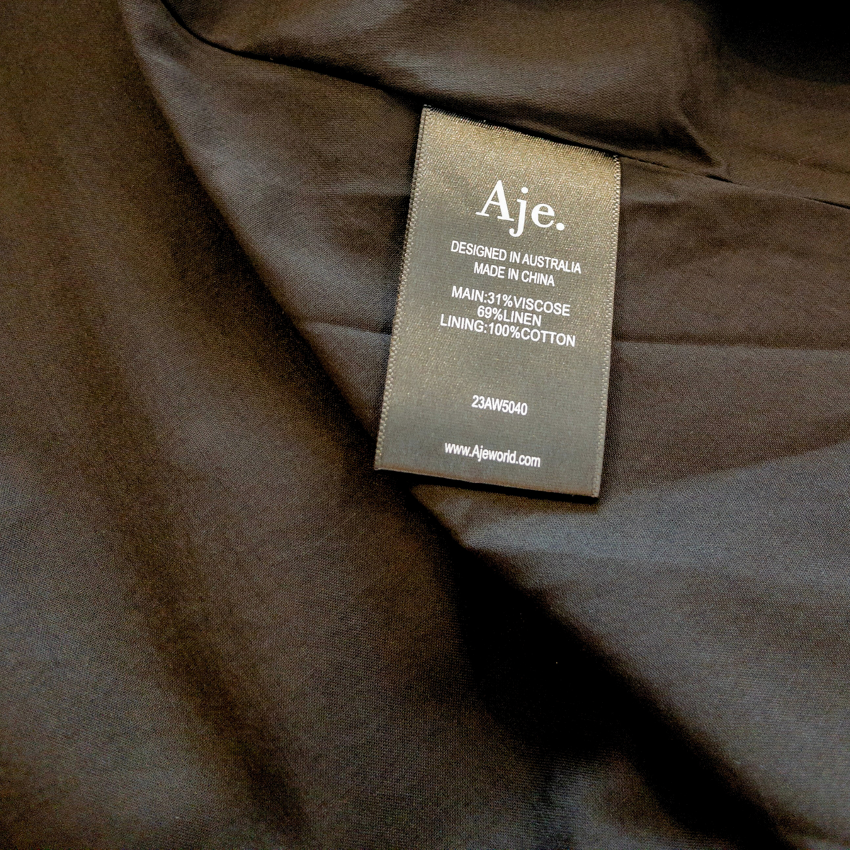 Aje Monica Chainlink Midi Dress Black Gold Details Size AU6