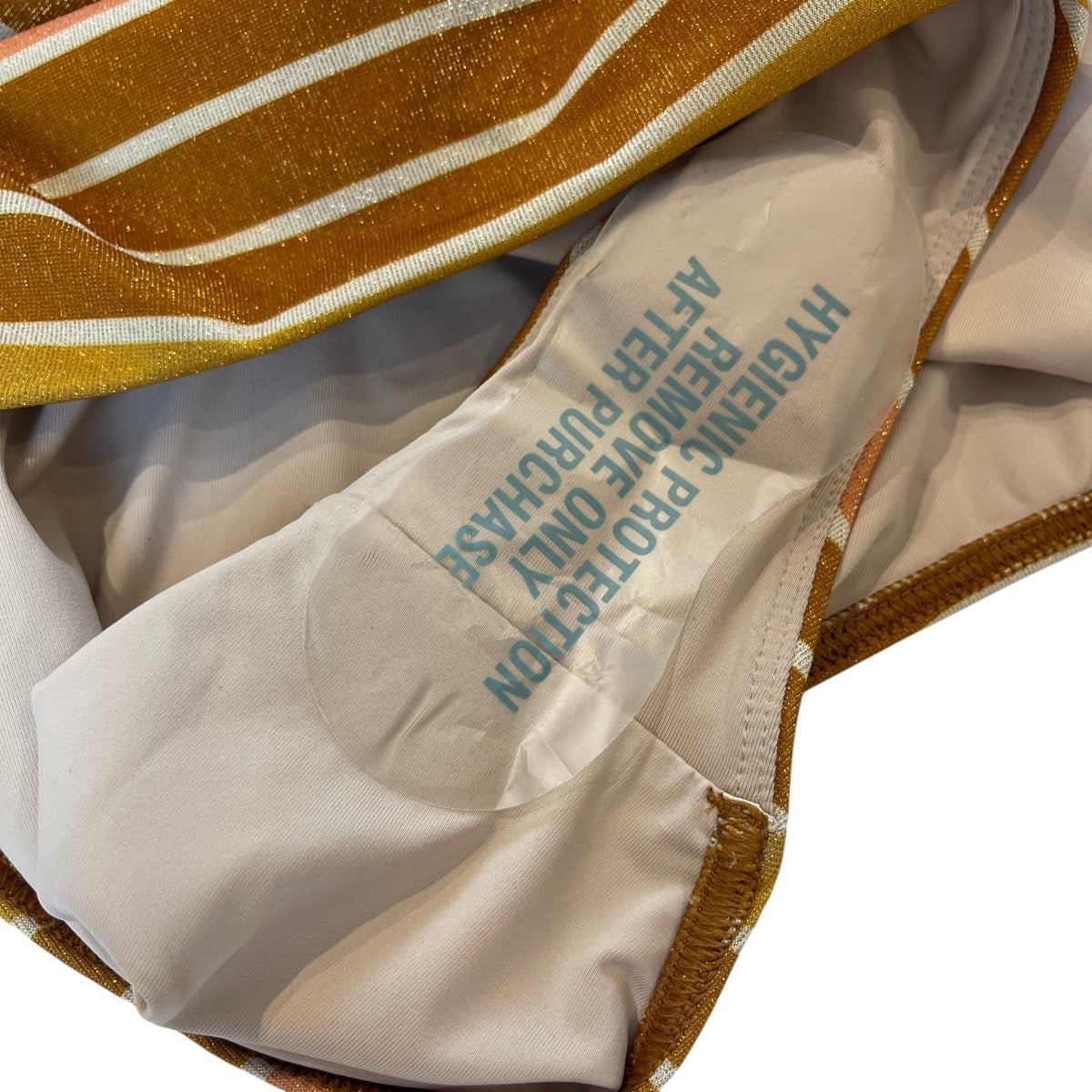 Zimmermann Lexi Metallic Scarf-Tie One Piece Caramel Lurex Multi Stripe Size 1