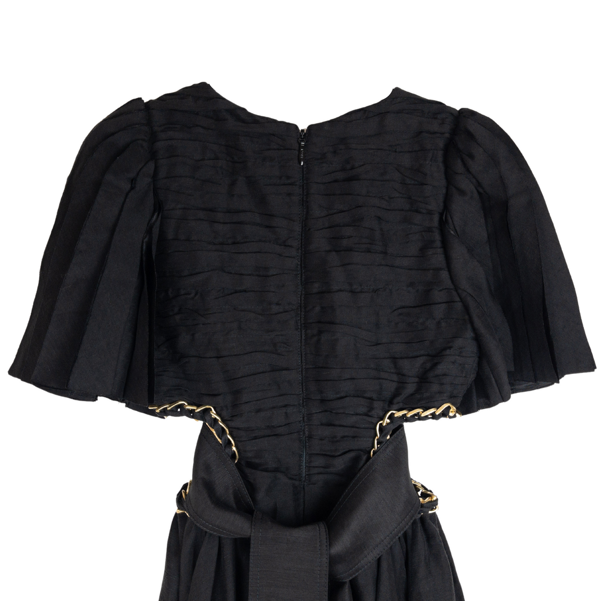 Aje Monica Chainlink Midi Dress Black Gold Details Size AU6