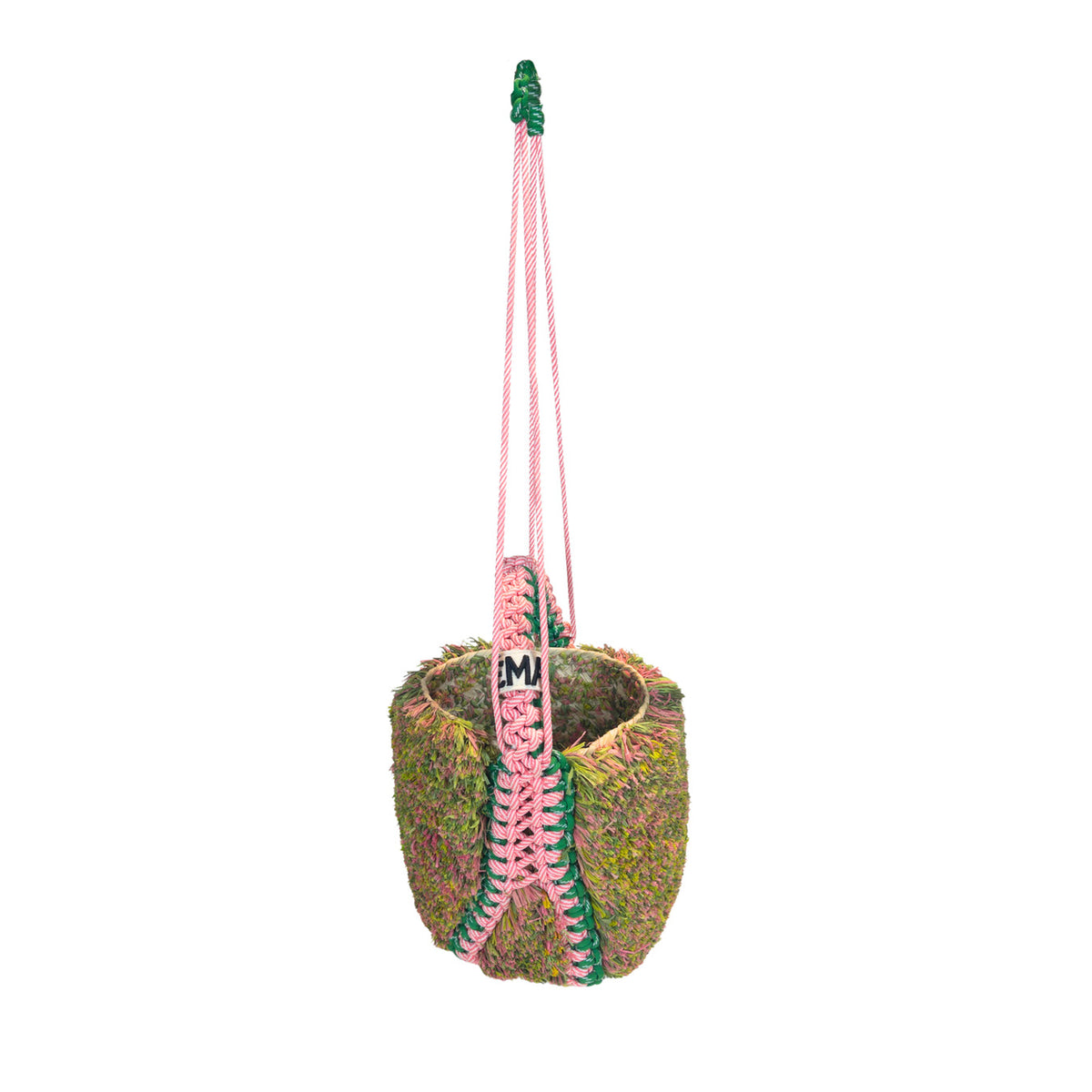Alémais Monte Bucket Bag Pink And Fringe Macramé