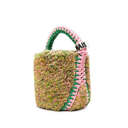 Alémais Monte Bucket Bag Pink And Fringe Macramé