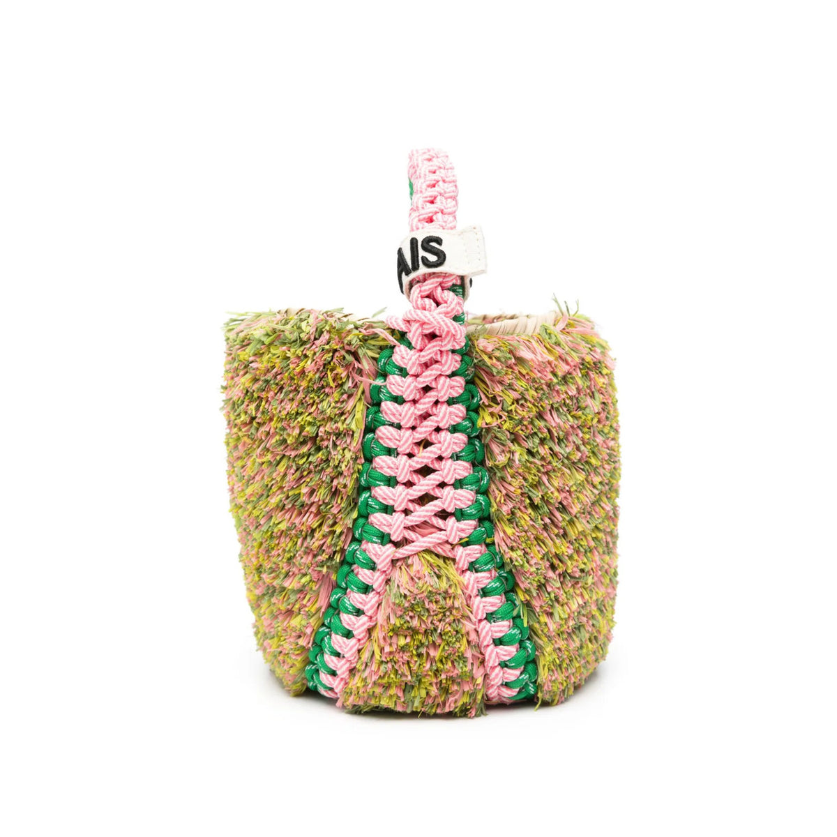 Alémais Monte Bucket Bag Pink And Fringe Macramé