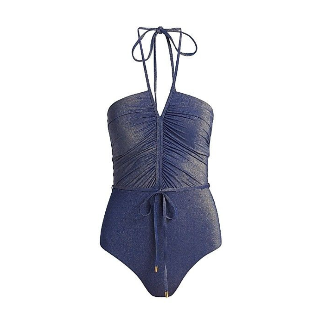Zimmermann Wylie Metallic Halterh One Piece Swimsuit