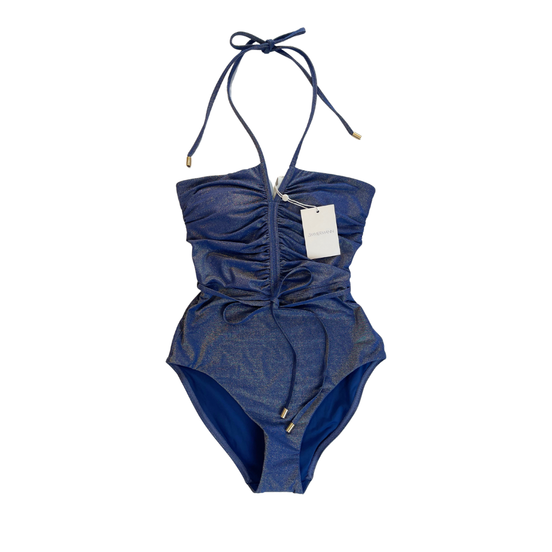 Zimmermann Wylie Metallic Halterh One Piece Swimsuit
