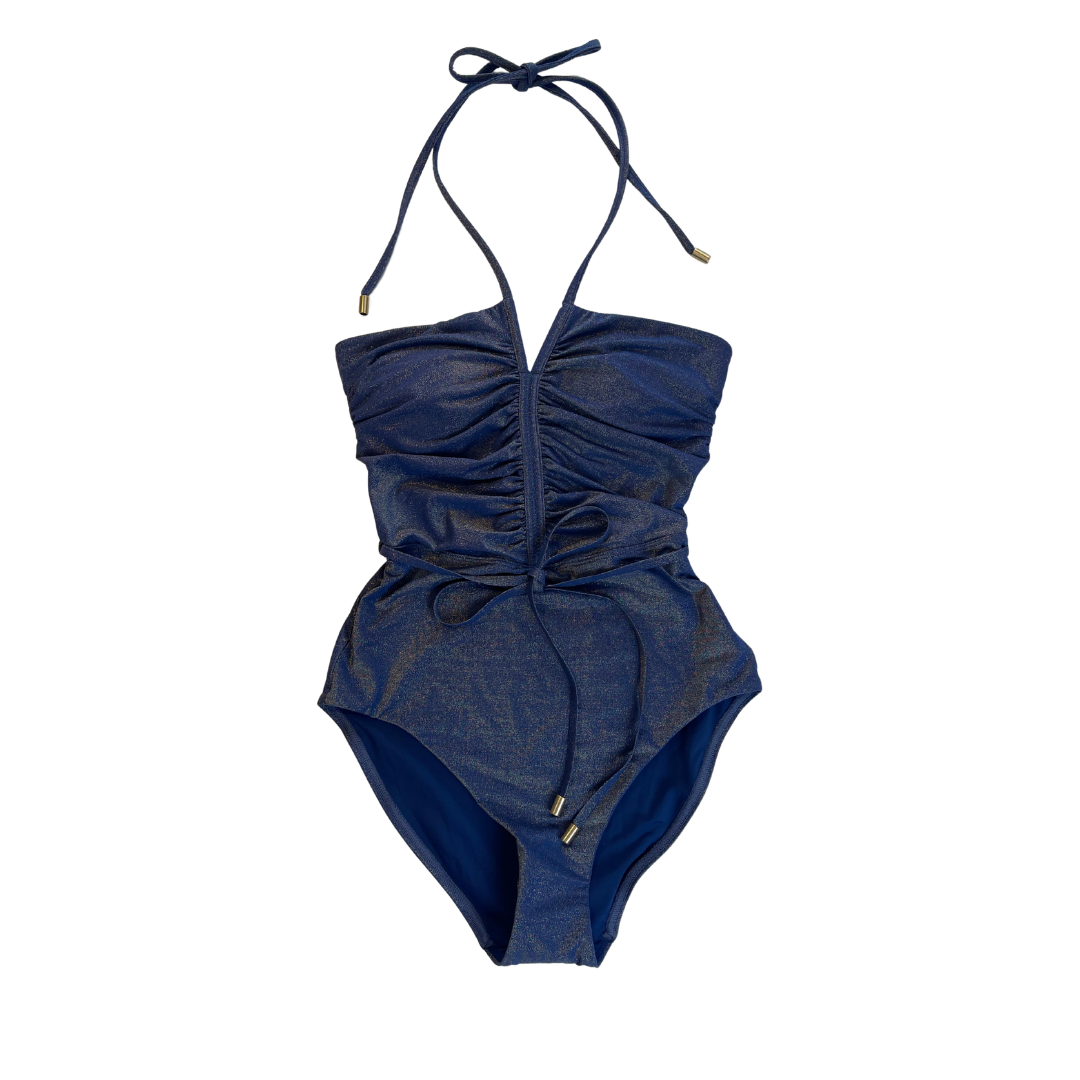 Zimmermann Wylie Metallic Halterh One Piece Swimsuit