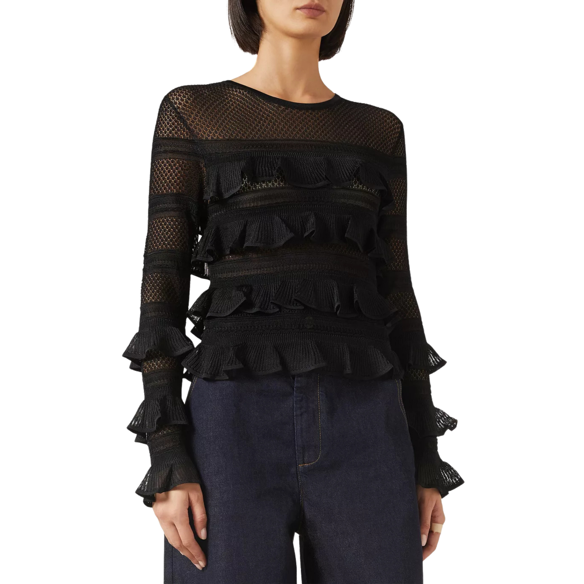 Zimmermann Hypnotic Lace Frill Top