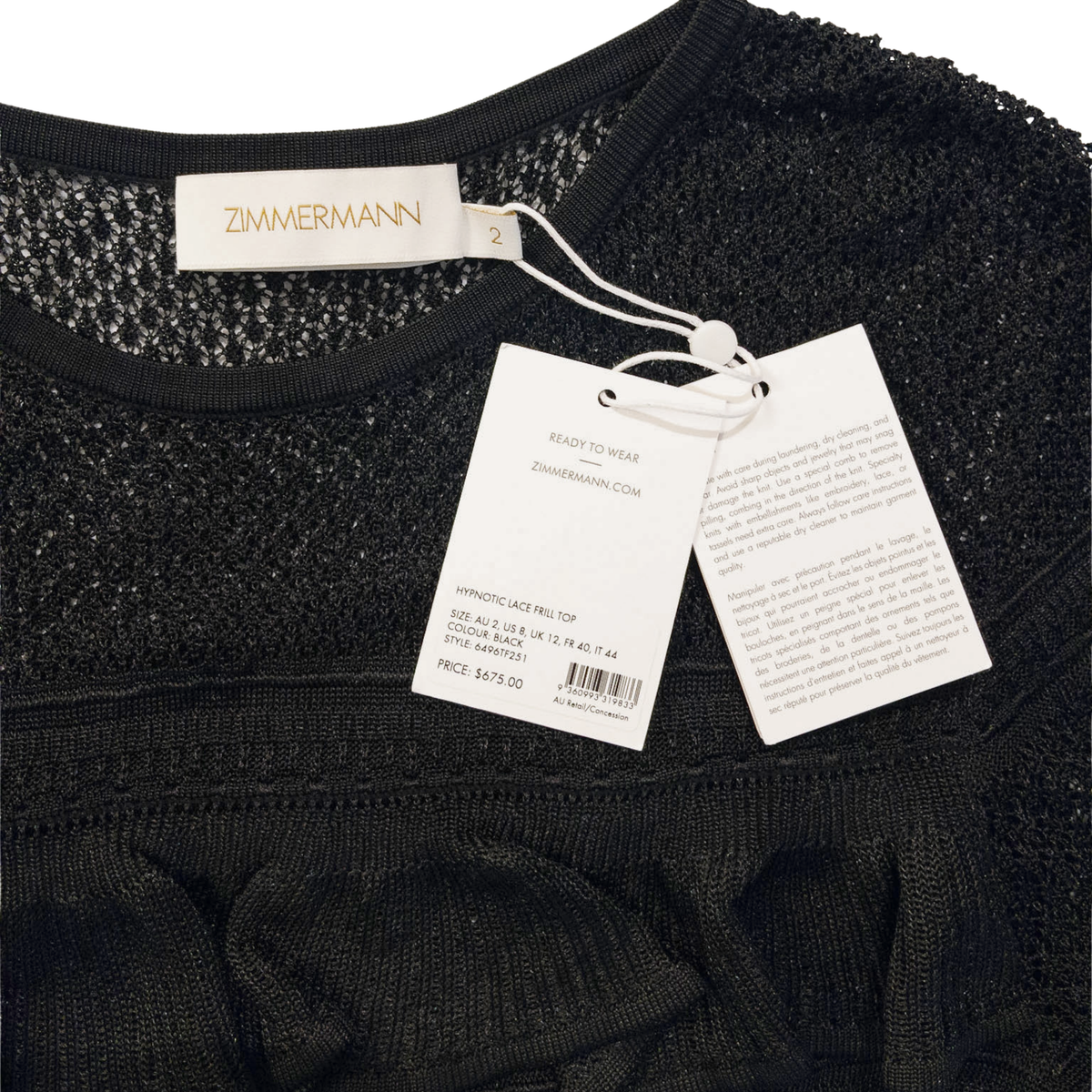 Zimmermann Hypnotic Lace Frill Top