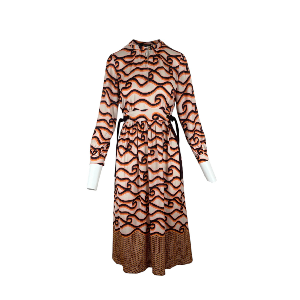 Scotch & Soda Printed Waist Tie Mid Dress Xs