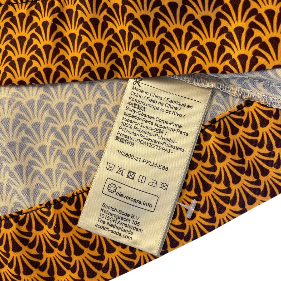 Scotch & Soda Printed Waist Tie Mid Dress Xs
