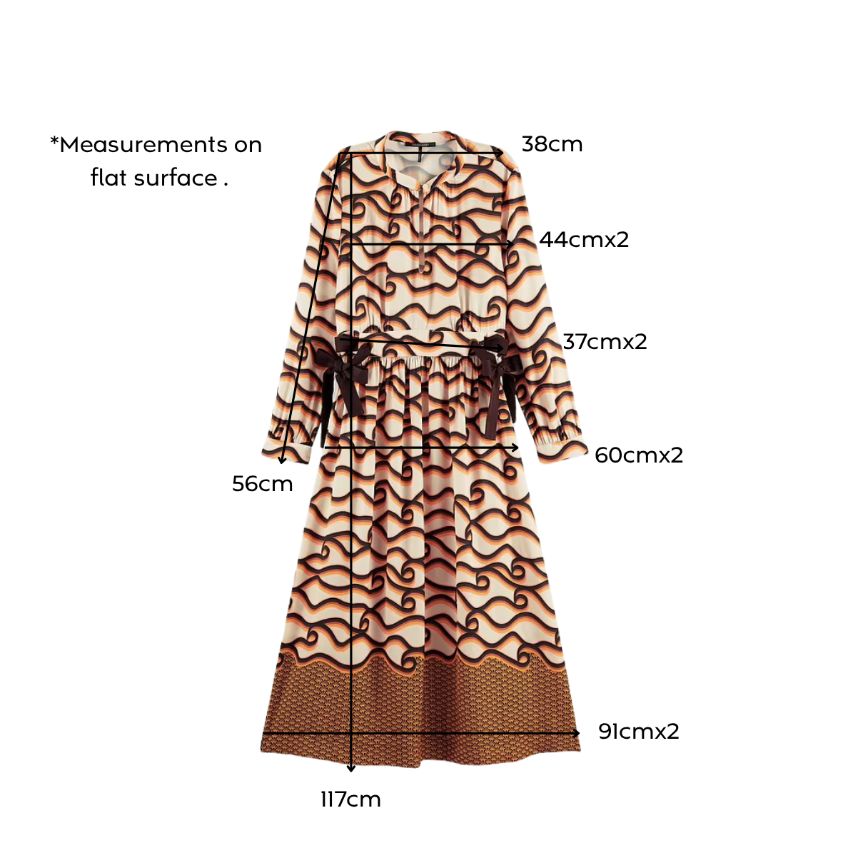Scotch & Soda Printed Waist Tie Mid Dress Xs