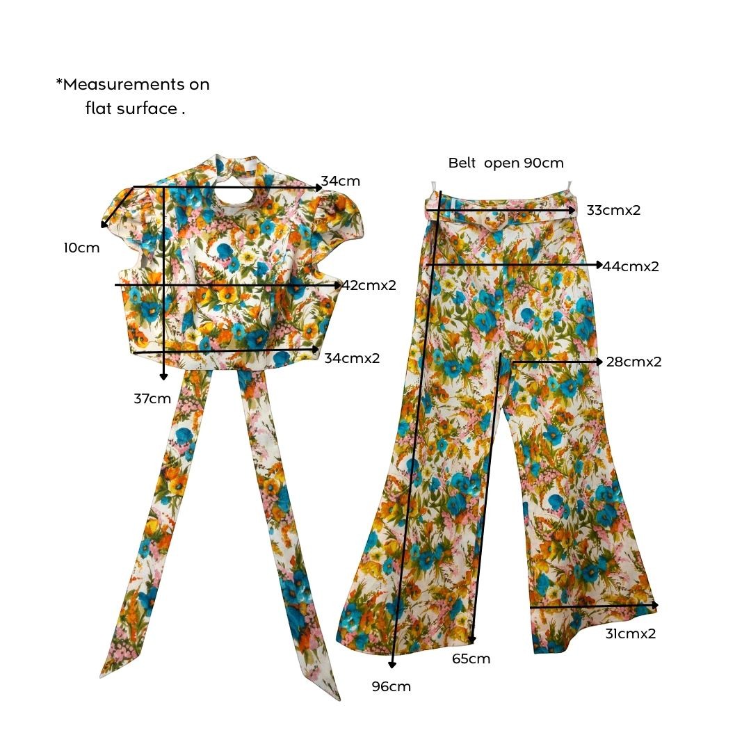 Zimmermann Estelle Floral Linen Co-ord Set Top Size 2  Trousers Size 0  Pre-Loved