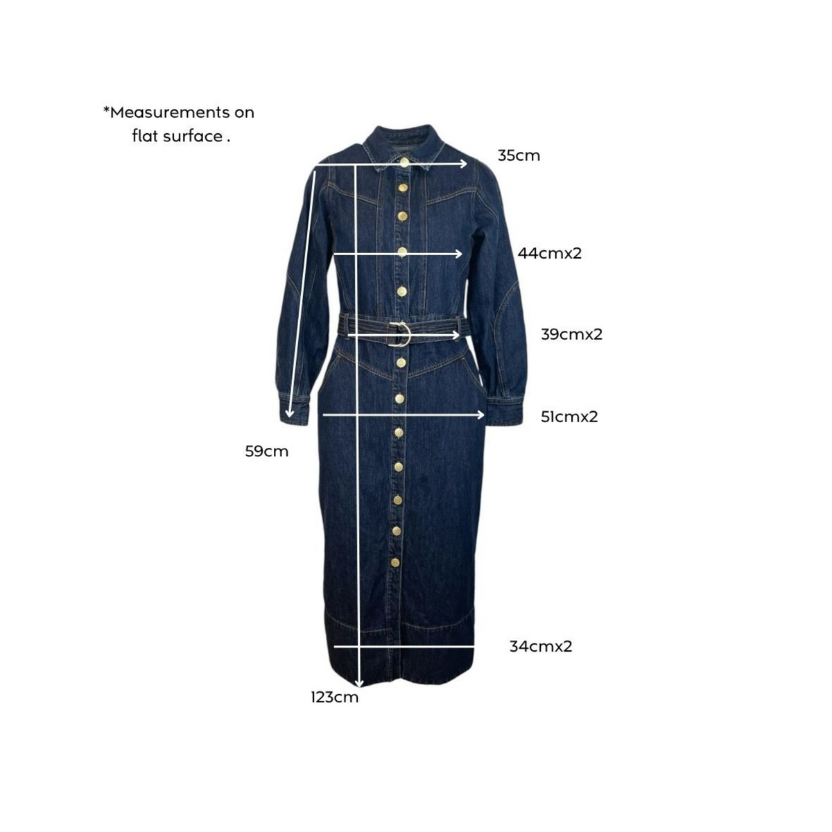 Kivari Bonny Denim Midi Dress Deep Blue Size AU8
