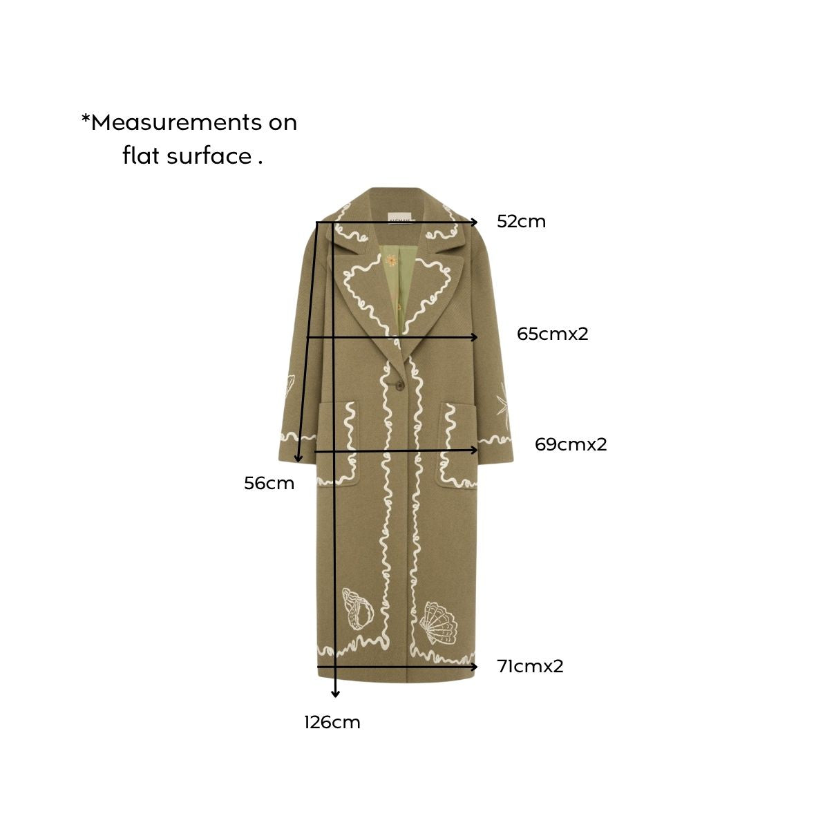Alémais Sammy Embroidered Coat Olive Size AU12