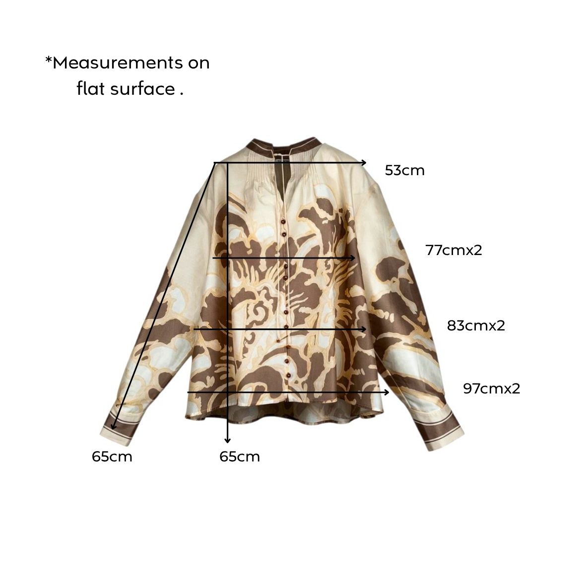 Antipodean Fragments Pleat Detail Shirt Fudge Size L