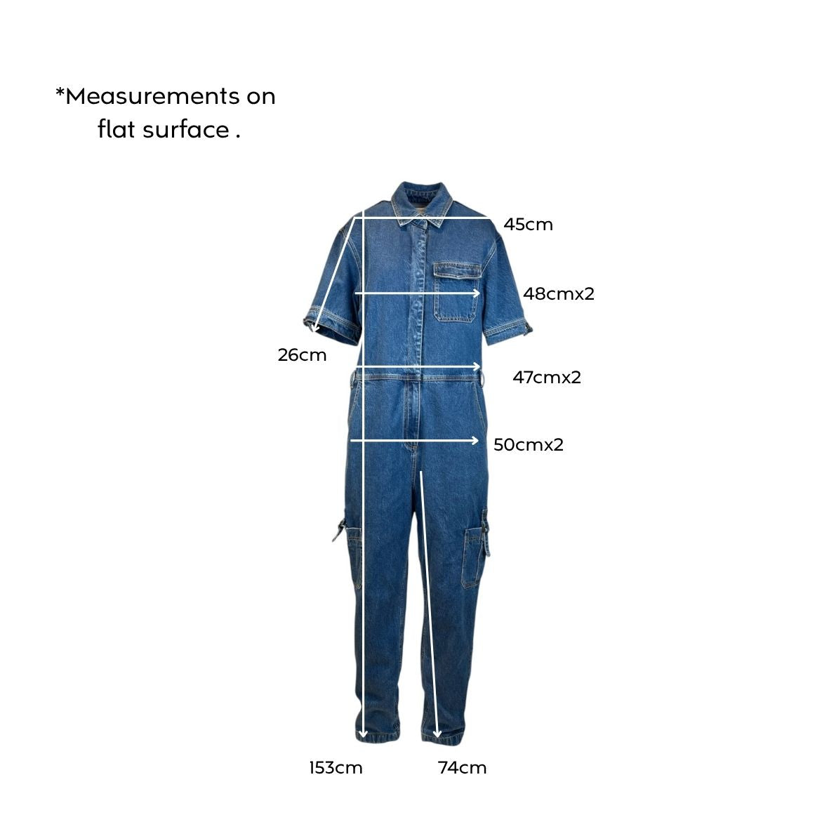 Kivari Denim Cargo Jumpsuit Blue Size AU10 Sample