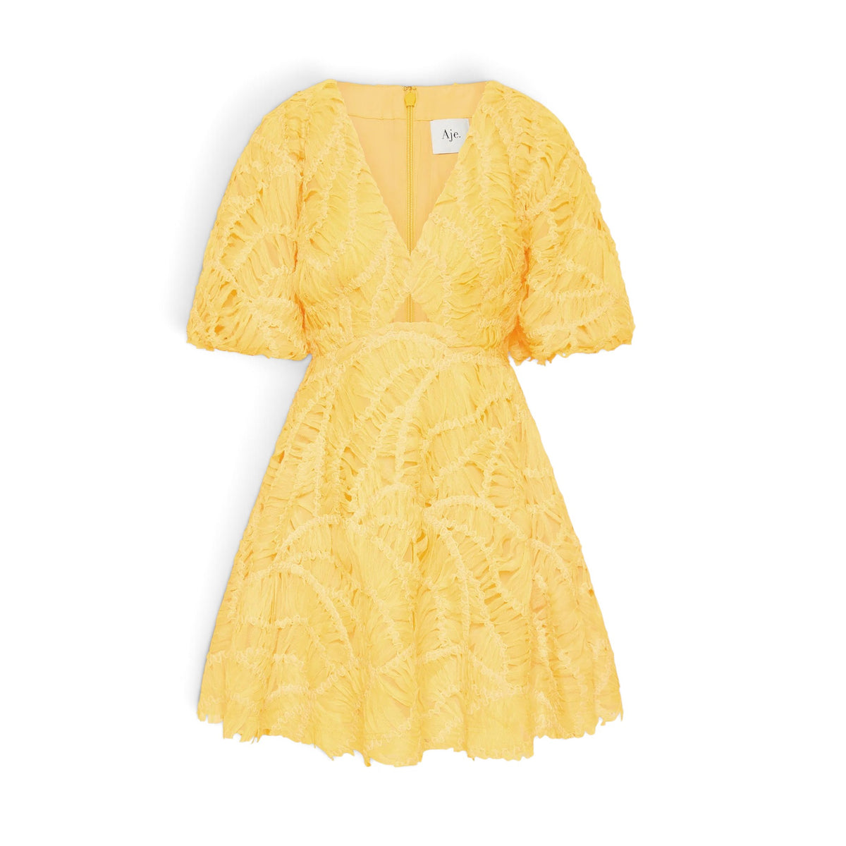 Aje Florential Mini Swing Dress Soft Yellow Size AU8
