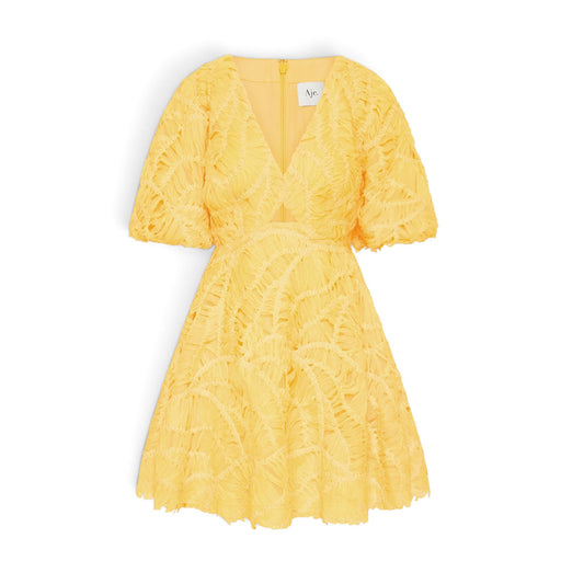 Aje Florential Mini Swing Dress Soft Yellow Size AU8
