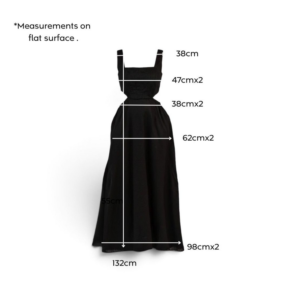 Dissh Joey Linen Dress Black Size AU8 Pre-loved
