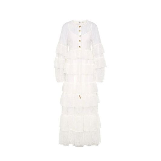 Aje Primrose Maxi Dress Ivory Size AU8