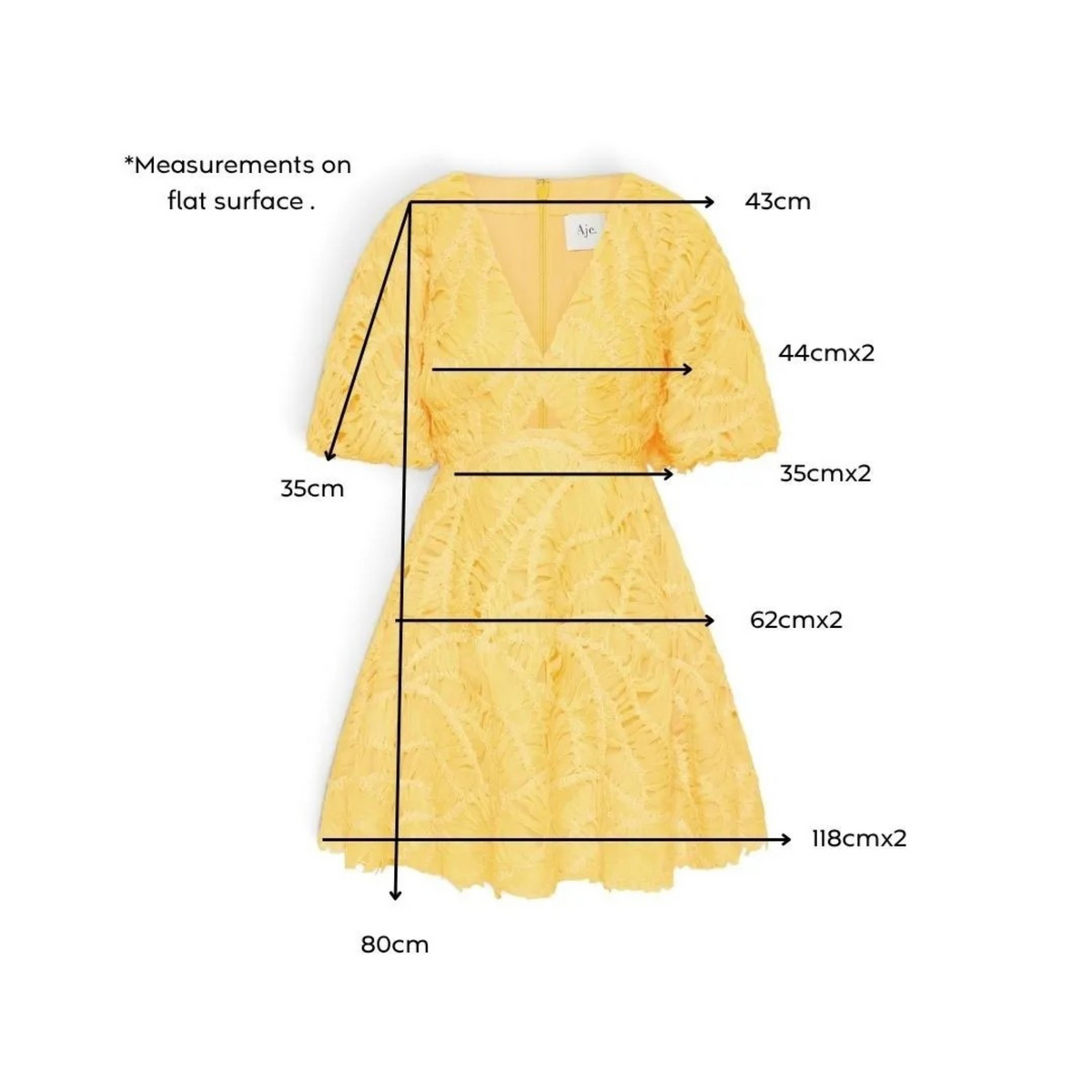Aje Florential Mini Swing Dress Soft Yellow Size AU8