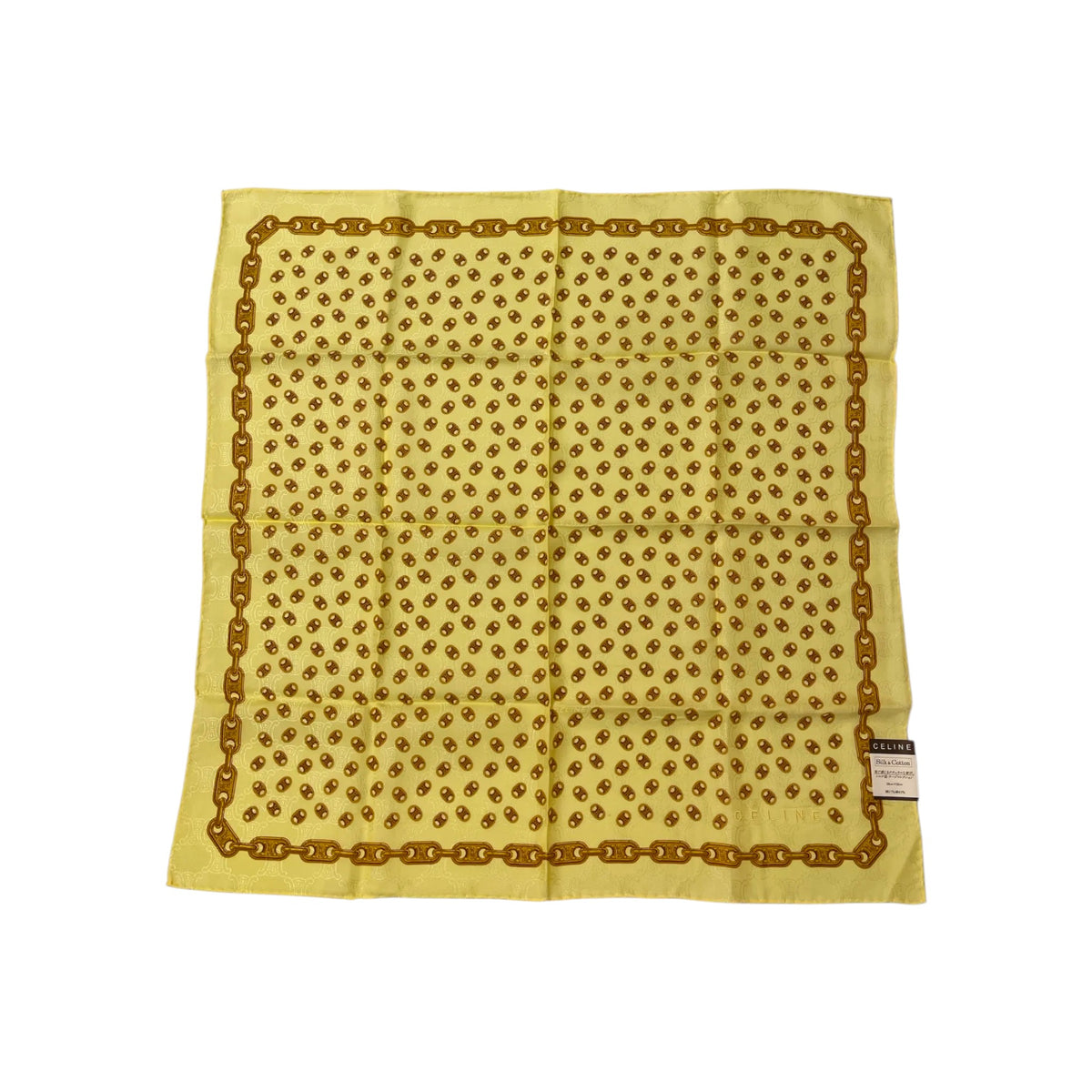 Celine Signature Logo Cotton & Silk Scarf Soft Butter