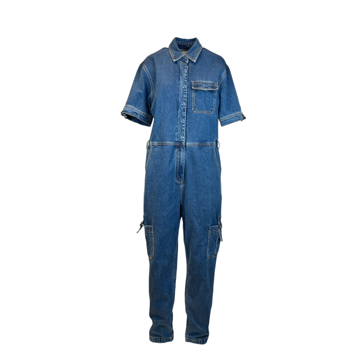 Kivari Denim Cargo Jumpsuit Blue Size AU10 Sample