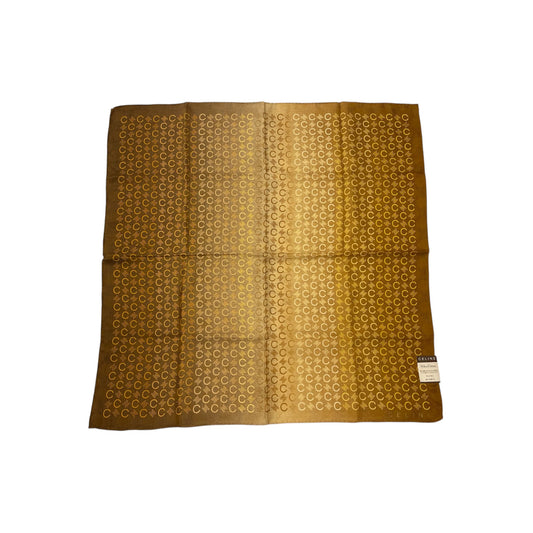 Celine Signature Logo Cotton & Silk Scarf  Golden Brown Gradient