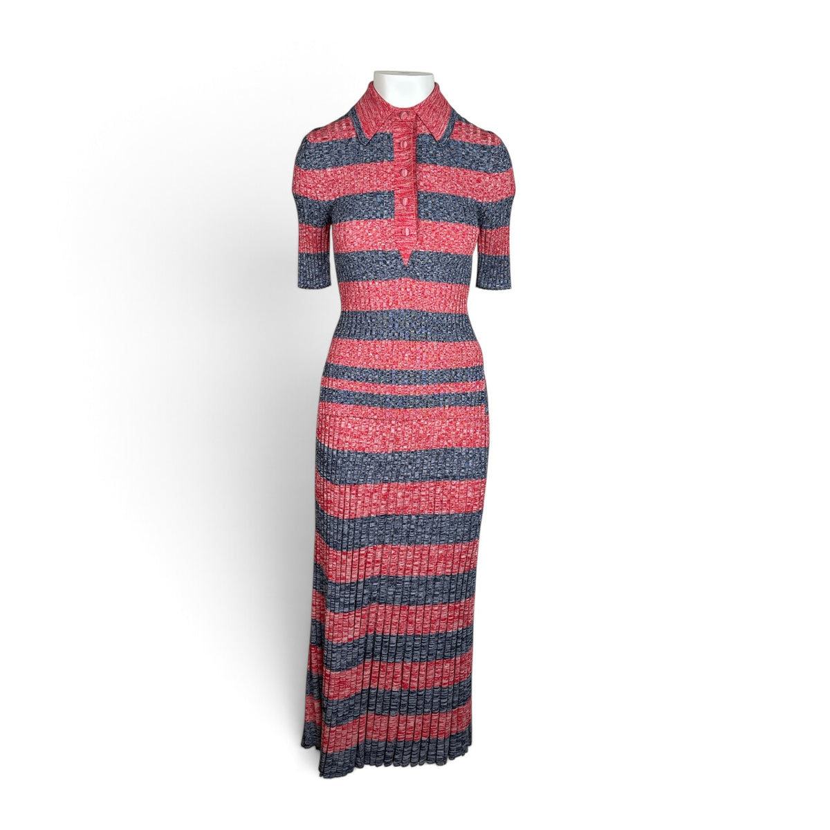 Zimmermann High Tide Rib Polo & Midi Skirt Set Marle Navy  Red Stripe  Top Size 0 & Skirt Size 1