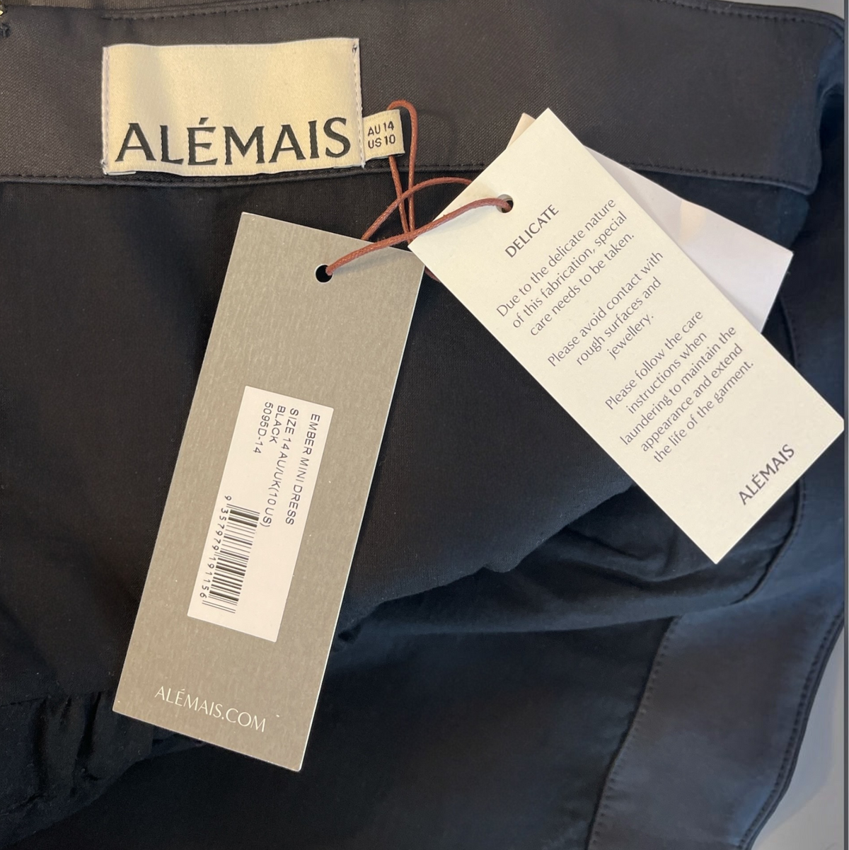 Alémais Ember Mini Dress Black Size AU14