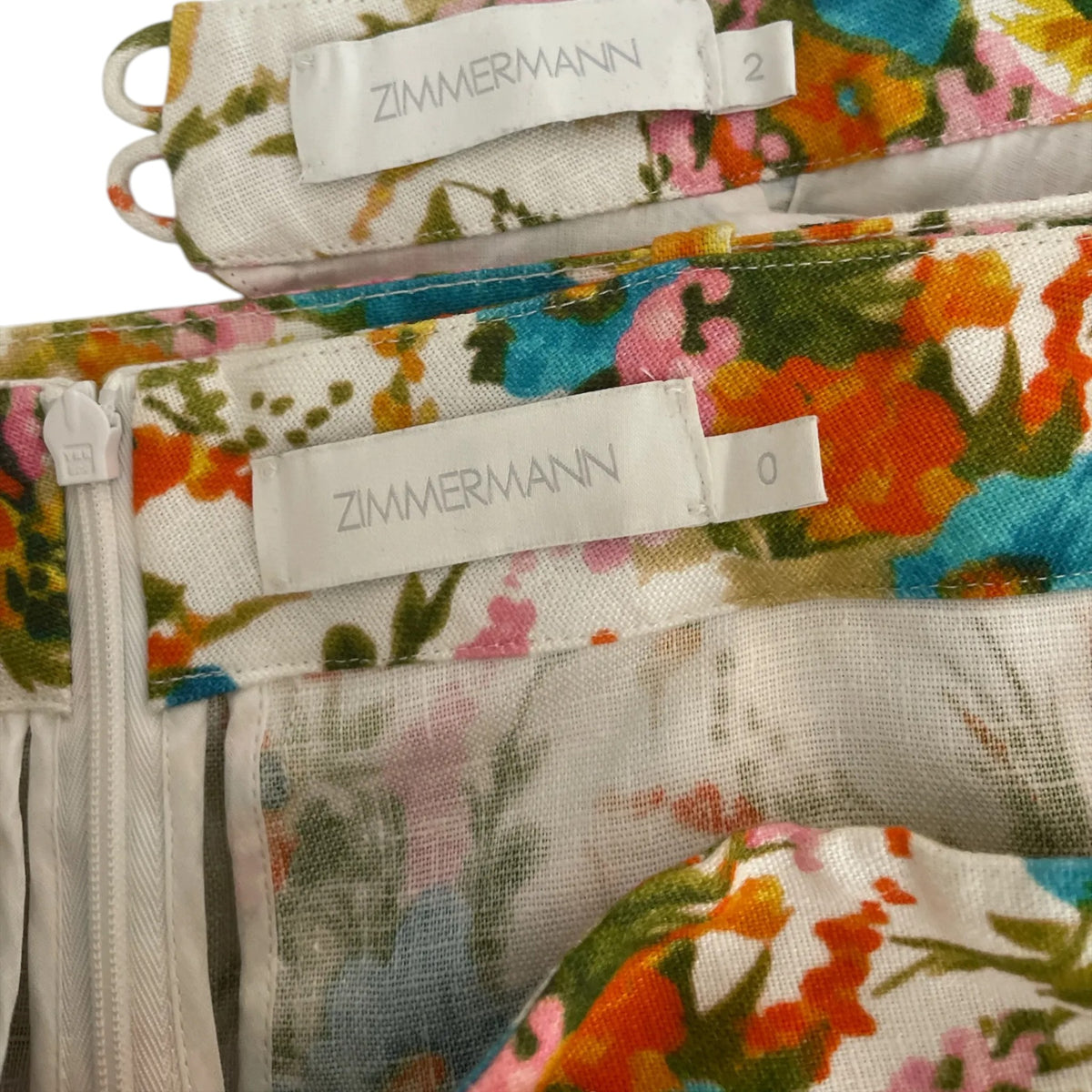 Zimmermann Estelle Floral Linen Co-ord Set Top Size 2  Trousers Size 0  Pre-Loved