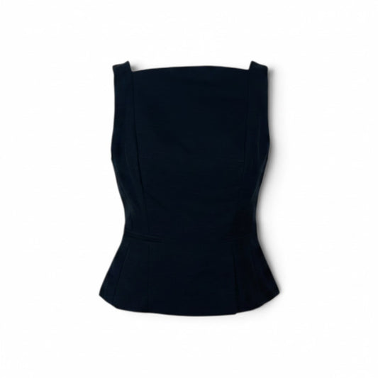 Cue Waisted Linen Blend Top Black Size AU8