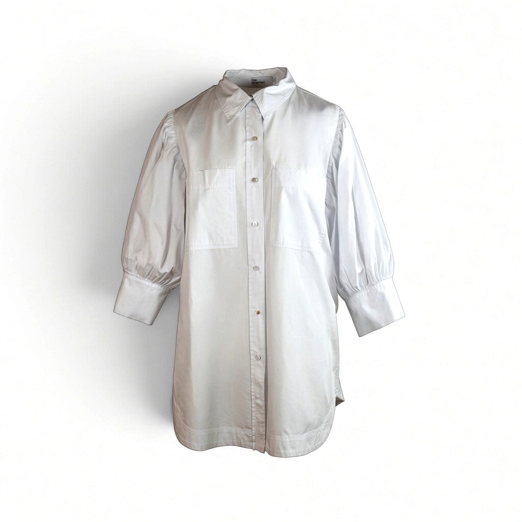 Zoe Kratzmann Longline Cotton Shirt White Size 3 / AU14