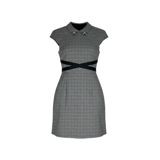 Zara Basic Collection Checked Mini Dress Crystal Collar – Size XS / AU 6– Pre-Loved