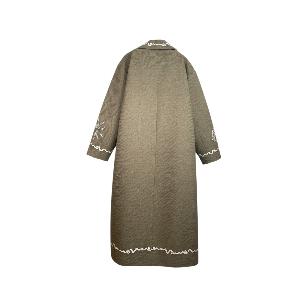 Alémais Sammy Embroidered Coat Olive Size AU12