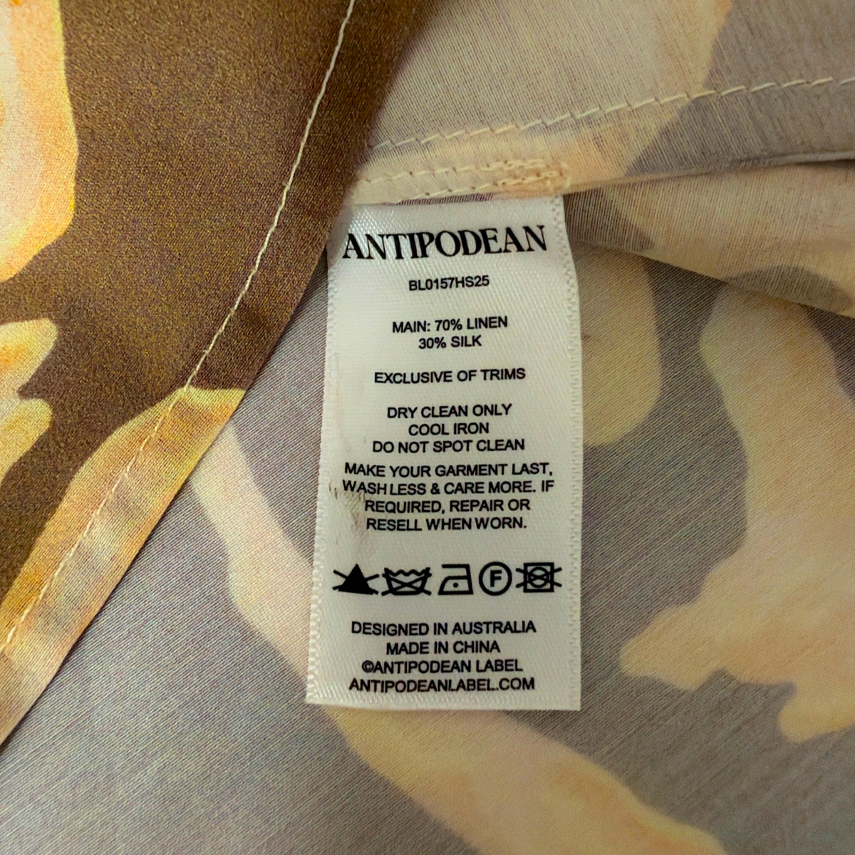 Antipodean Fragments Pleat Detail Shirt Fudge Size L