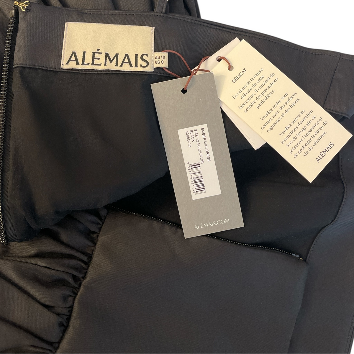 Alémais Ember Mini Dress Black Size AU12