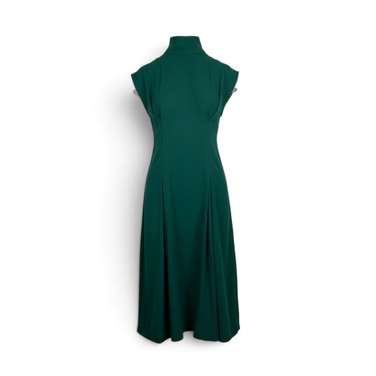 Zara Woman Emerald Green High Neck Midi Dress Size XS Pre-Loved