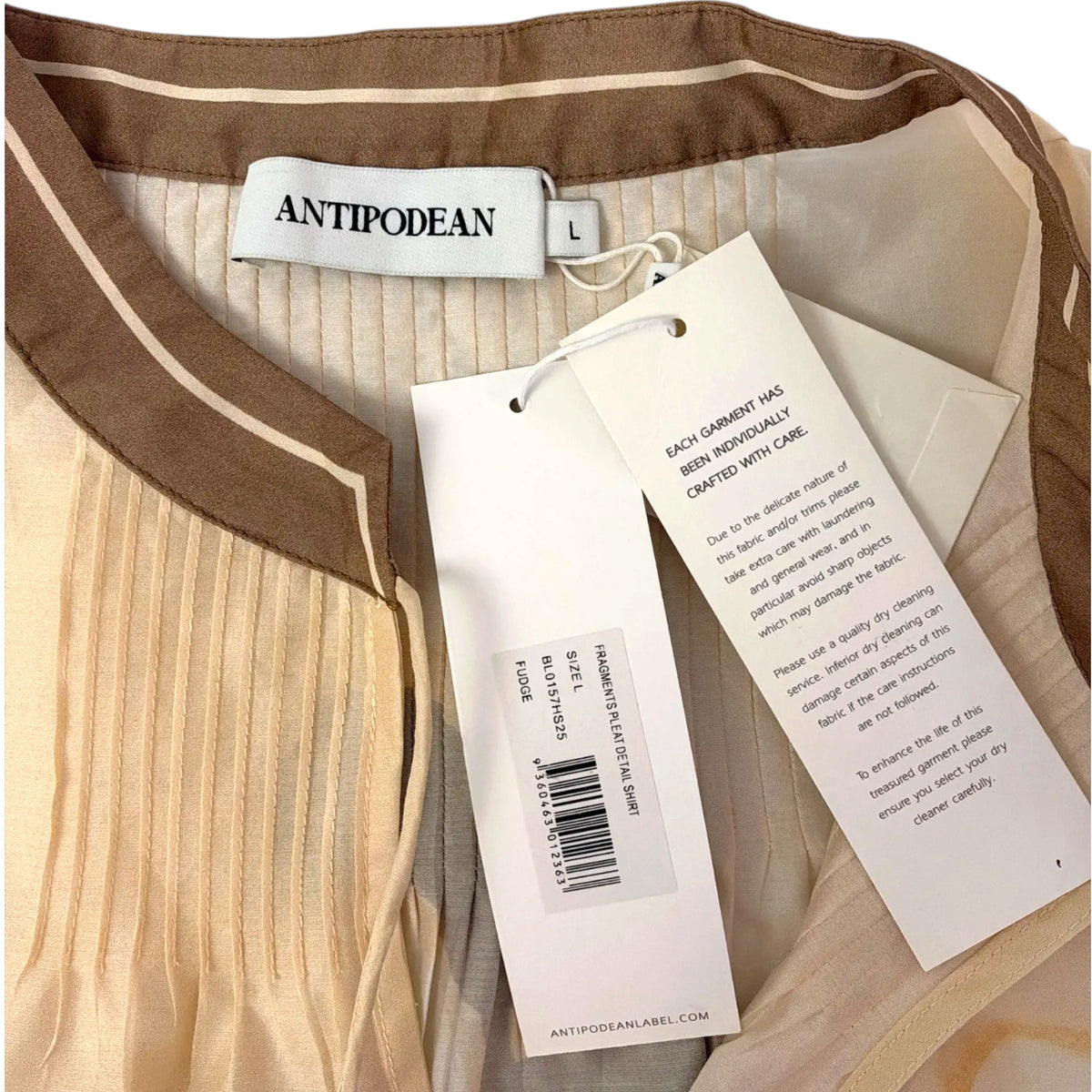Antipodean Fragments Pleat Detail Shirt Fudge Size L