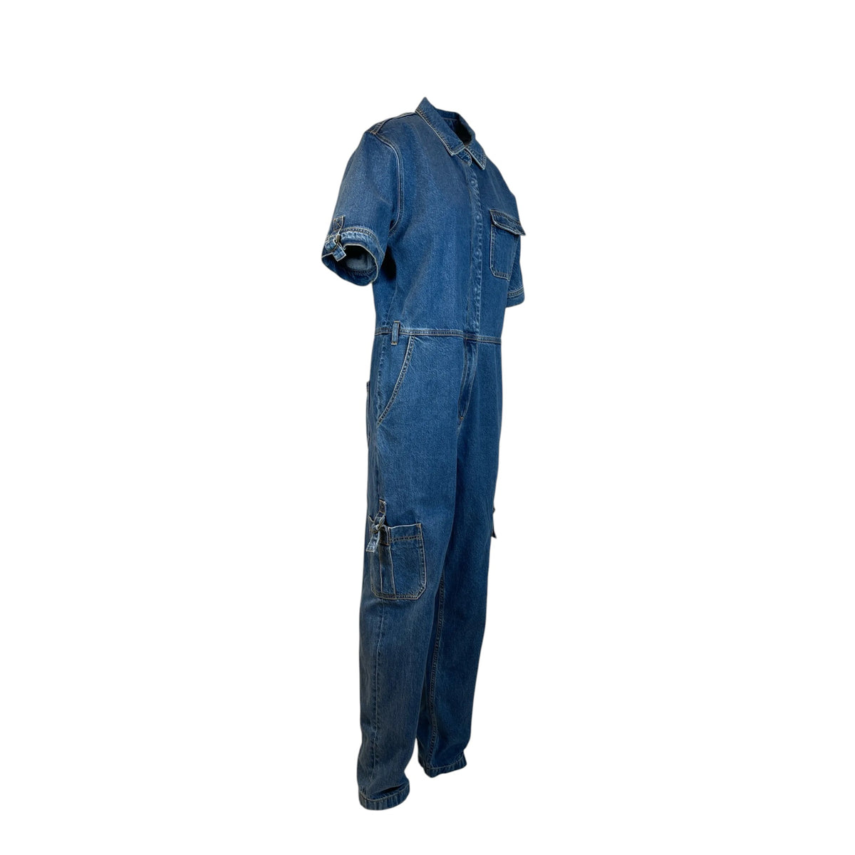 Kivari Denim Cargo Jumpsuit Blue Size AU10 Sample