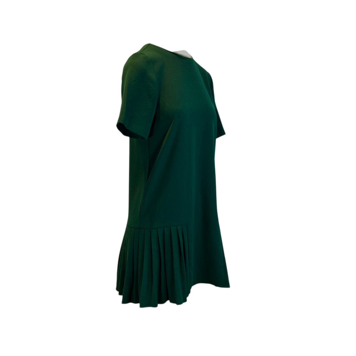 Zara Pleated Hem Mini Dress Emerald Green Size S / AU 8