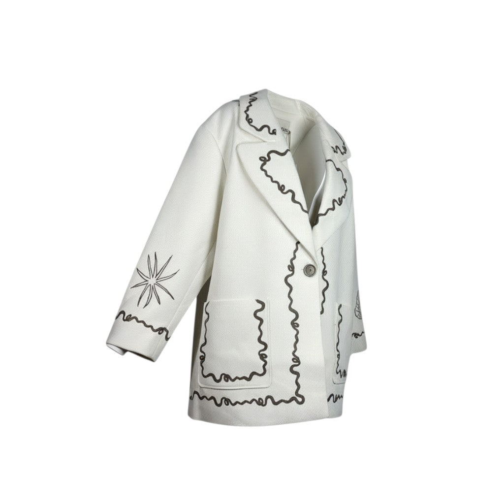 Alémais Sammy Embroidered Jacket Beige Size AU10