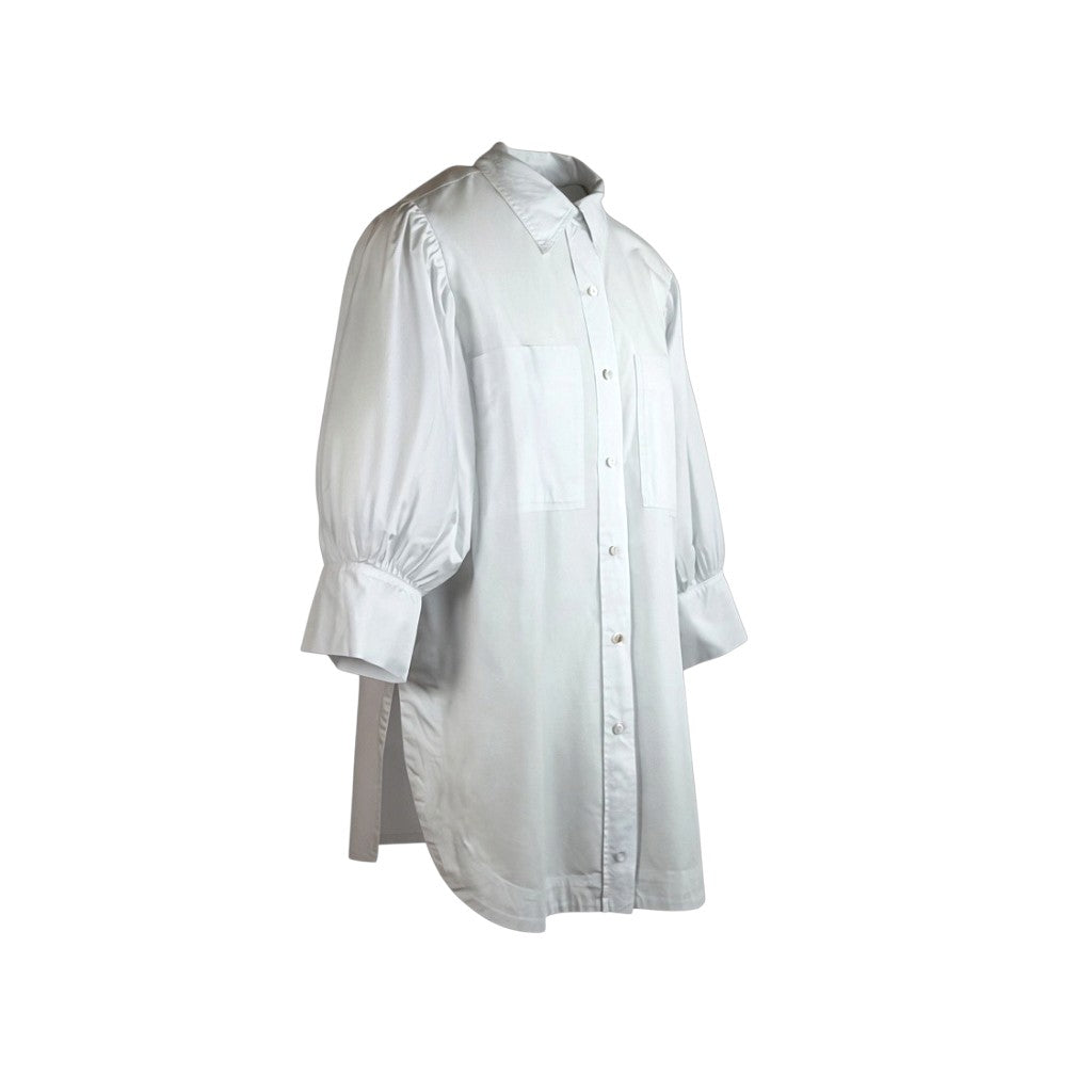 Zoe Kratzmann Longline Cotton Shirt White Size 3 / AU14
