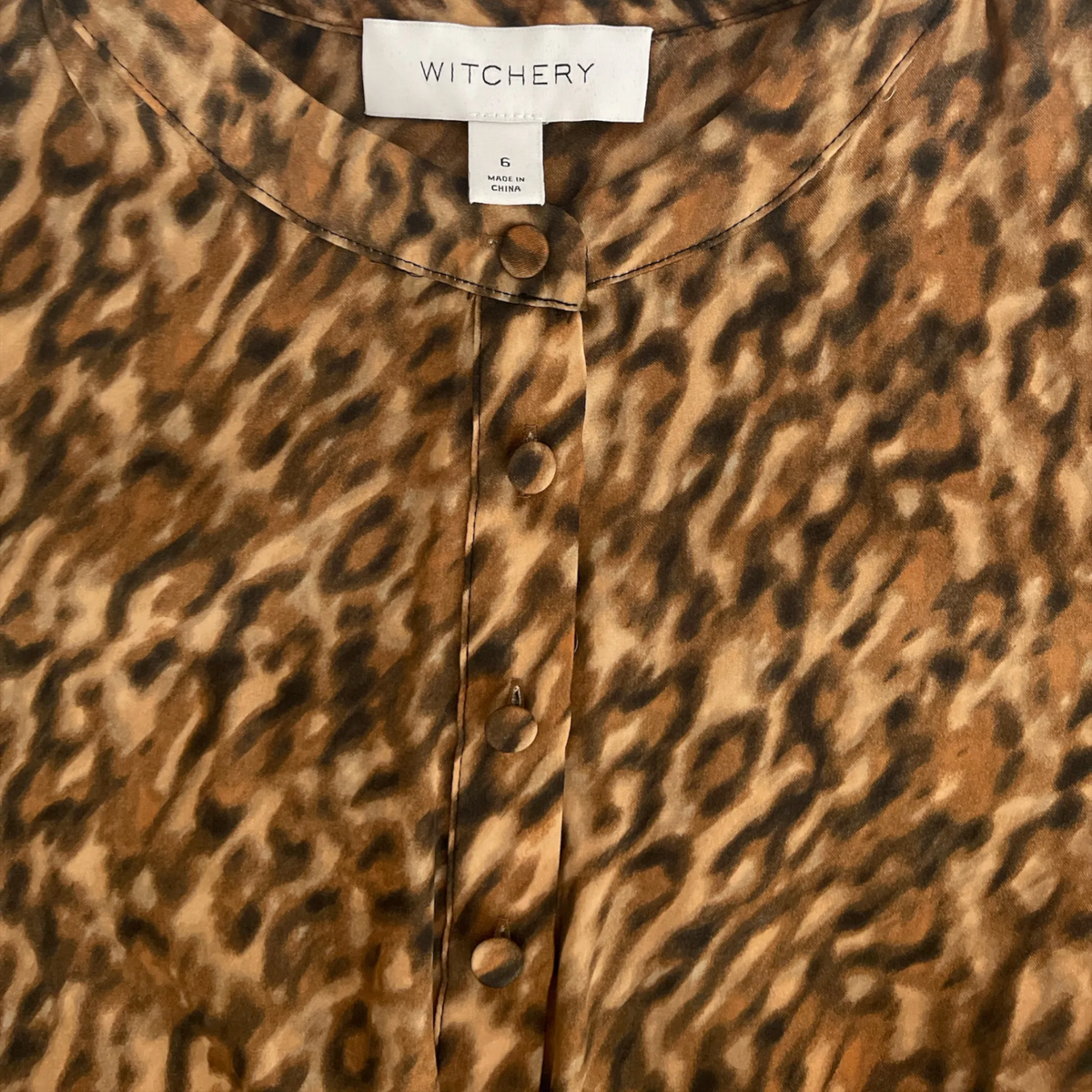 Witchery Animal Print Midi Dress  AU 6  Pre-Loved
