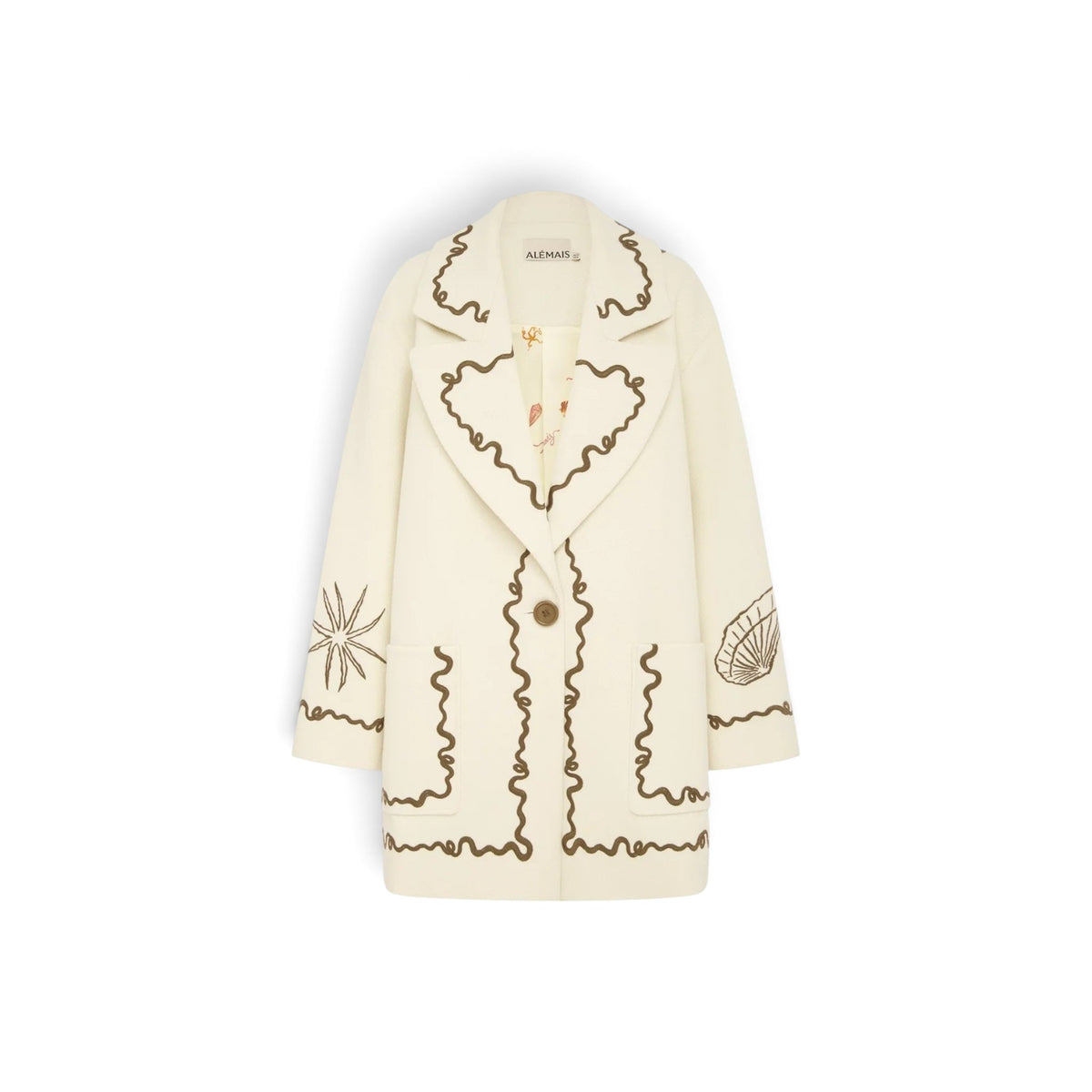 Alémais Sammy Embroidered Jacket Beige Size AU10