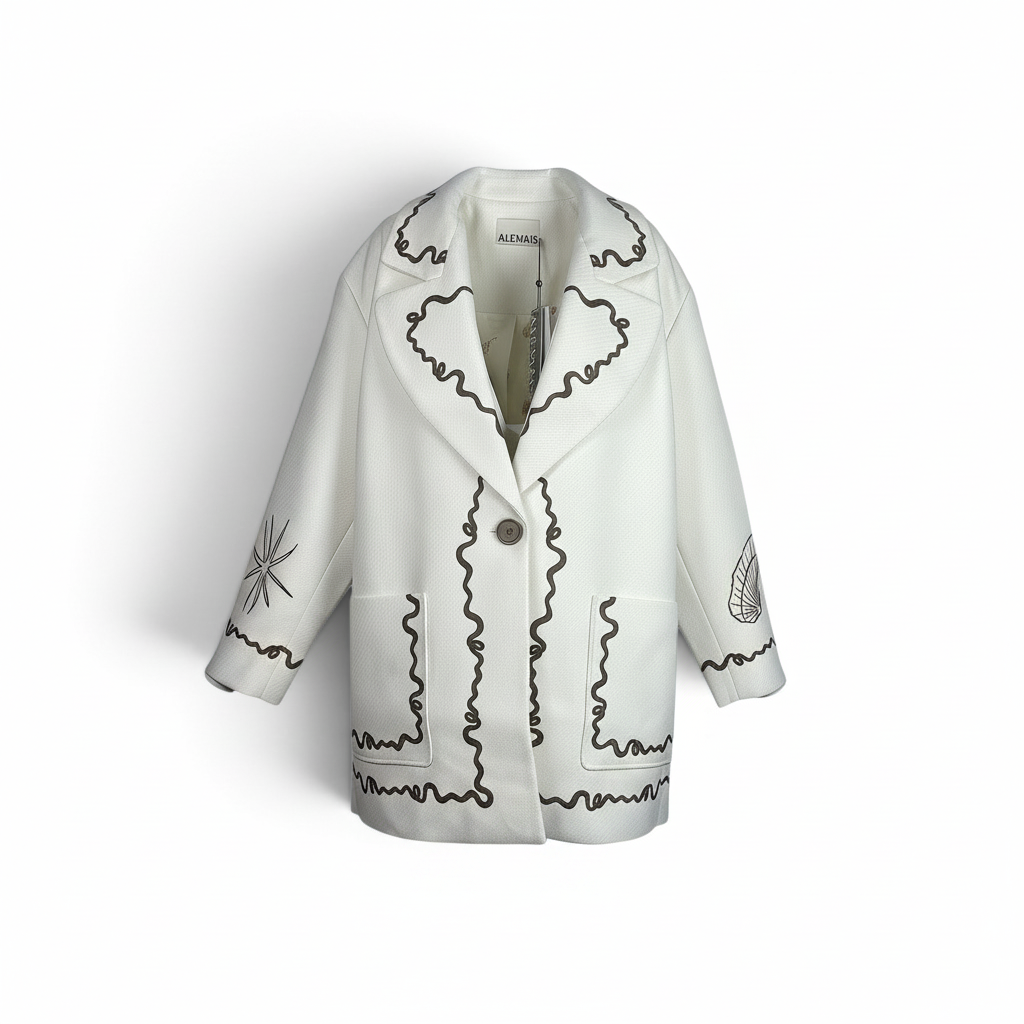 Alémais Sammy Embroidered Jacket Beige Size AU10