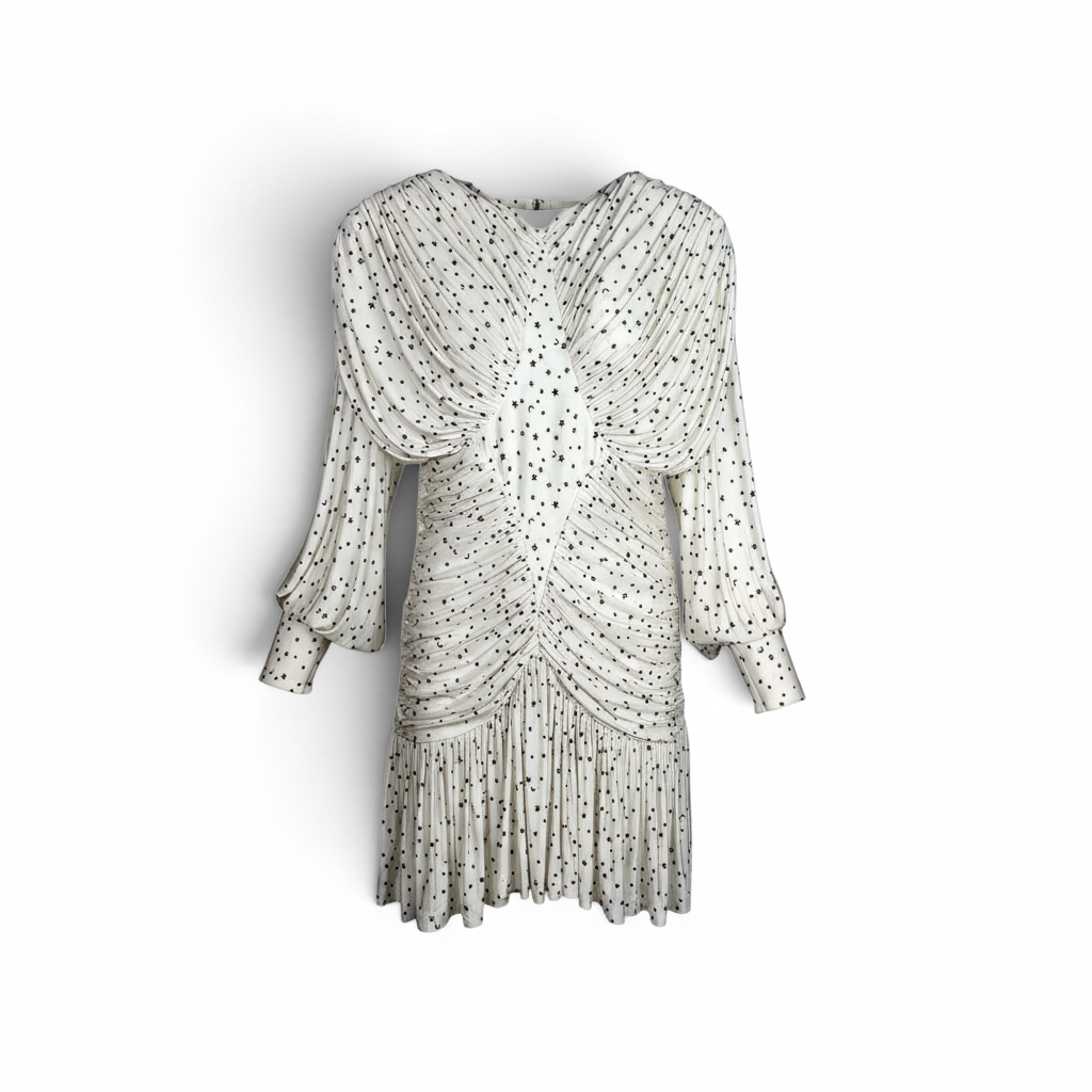 Alémais Etta Ruched Mini Dress Cream Size AU14