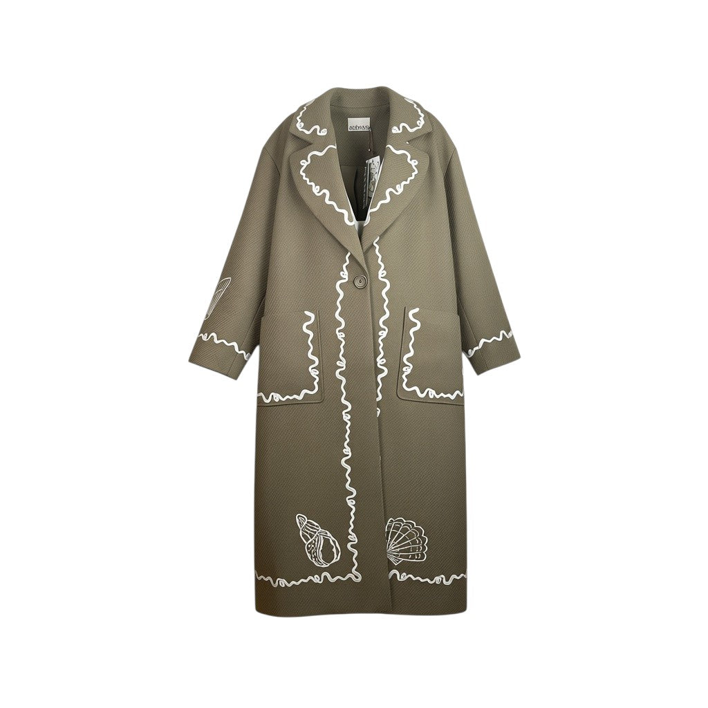 Alémais Sammy Embroidered Coat Olive Size AU12